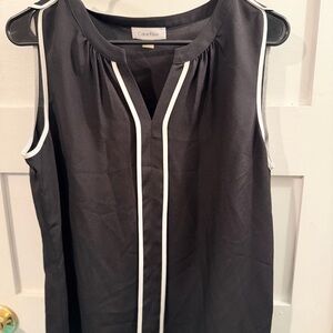 Calvin Klein Black and White Trim Blouse